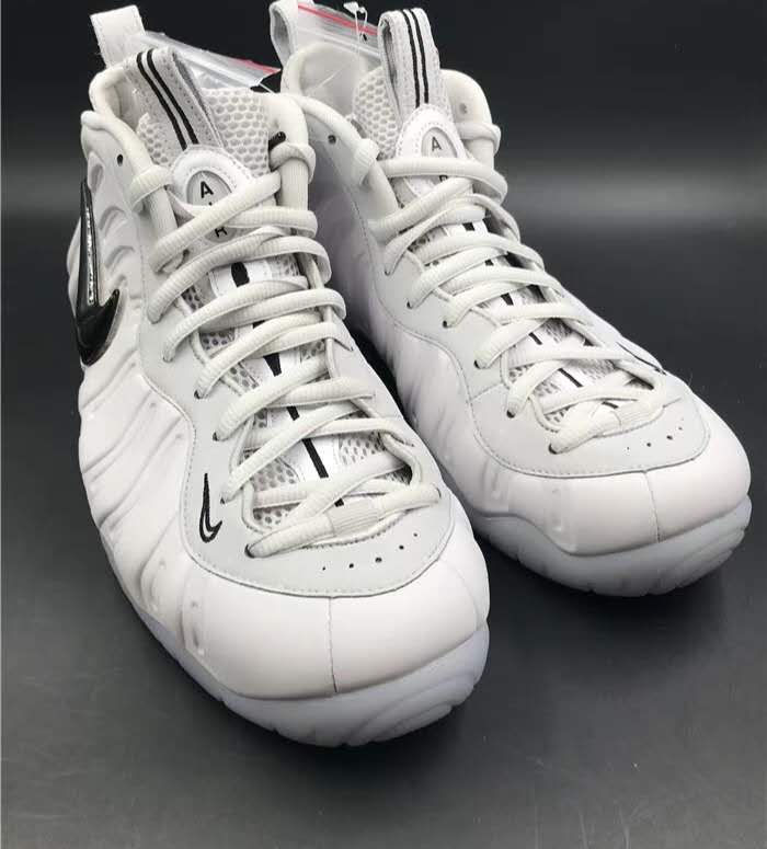 Men Nike Air Penny Foamposite White Silver Black Shoes